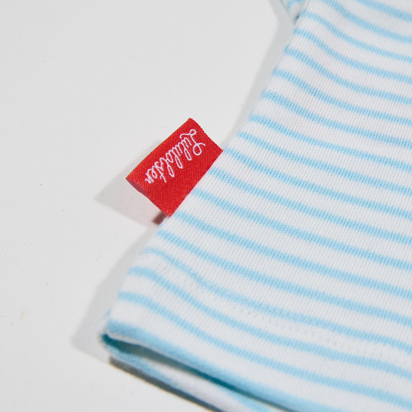 Gestreiftes, langärmliges,hellblaues Langarmshirt für Jungen und Mädchen mit Stickmotiv Frosch-Lululobster