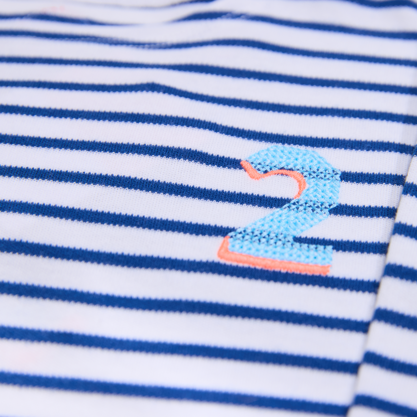 Gestreiftes, langarmiges, blaues Zahlenshirt für Jungen-Lululobster