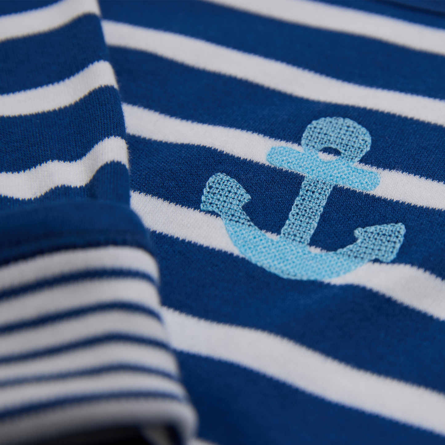 Gestreiftes, wendbares, blaues Langarmshirt für Jungen- Lululobster