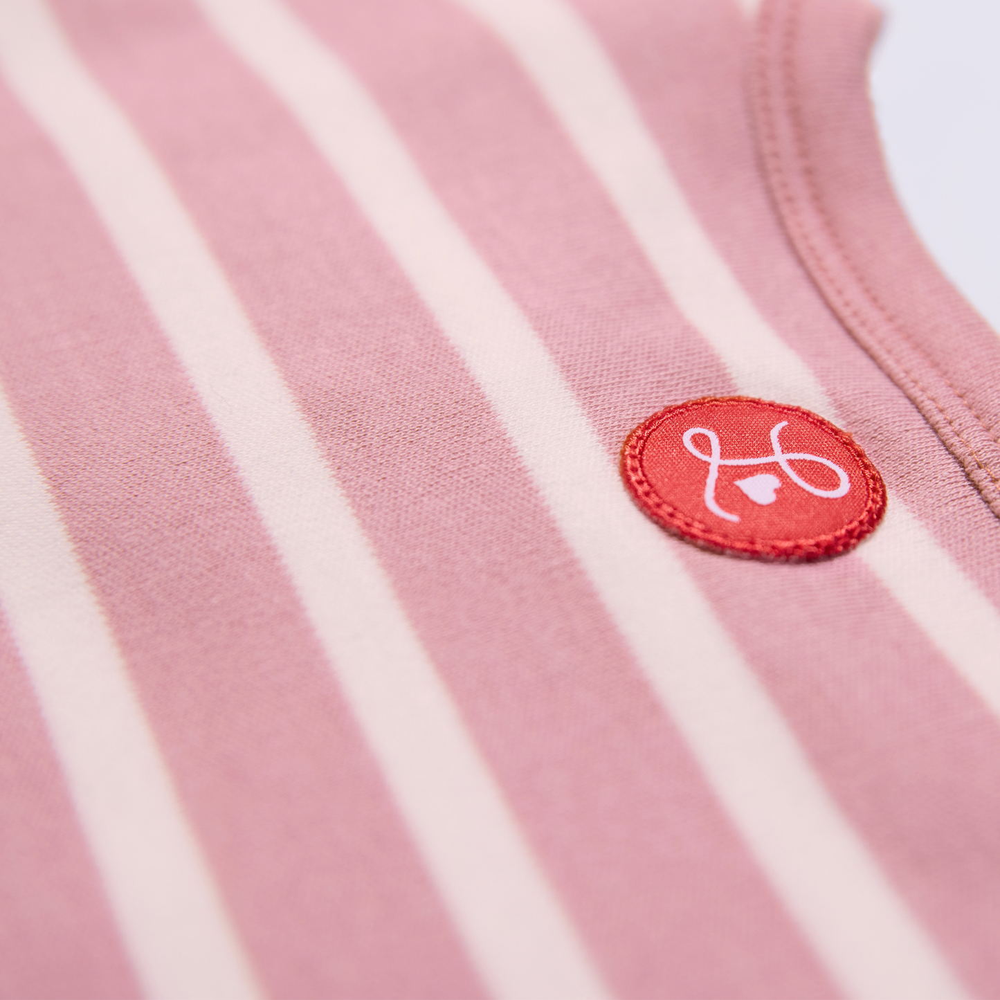 Gestreiftes, wendbares, roséfarbenes Langarmshirt für Mädchen- Lululobster