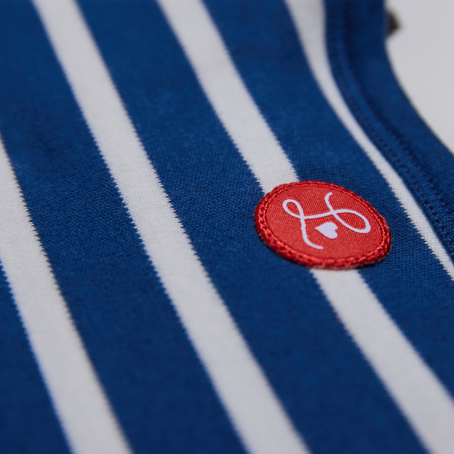 Langärmliges Kinder- T-Shirt im Marine- Stil aus gedoppelter Bio-Baumwolle