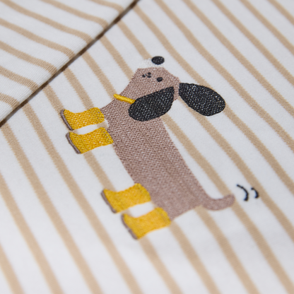 Langärmliges Kinder- T-Shirt im Marine Stil aus Bio- Baumwolle mit Stickmotiv