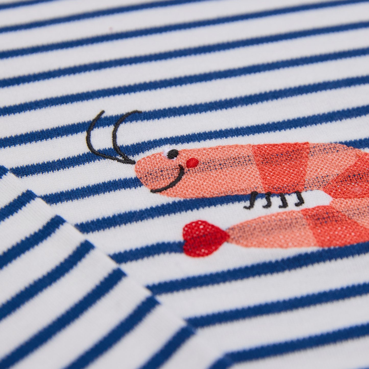 Langärmliges Kinder- T-Shirt im Marine Stil aus Bio- Baumwolle mit Stickmotiv