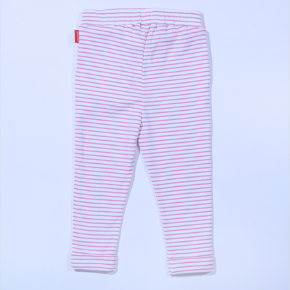 Hose aus Jersey ("Interlock"), rosé- offwhite gestreift, Stickmotiv Lululobster Logo (Kopie)