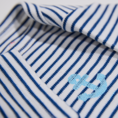 Gestreifter, blauer Babybody für Jungen, Lululobster