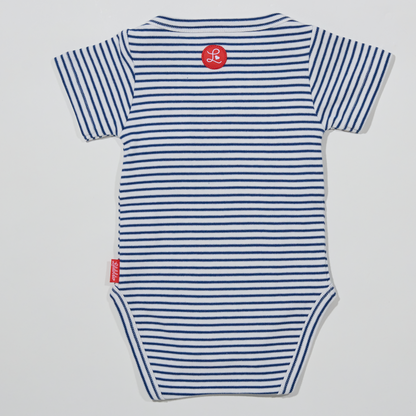 Gestreifter, blauer Babybody  für Jungen, Lululobster