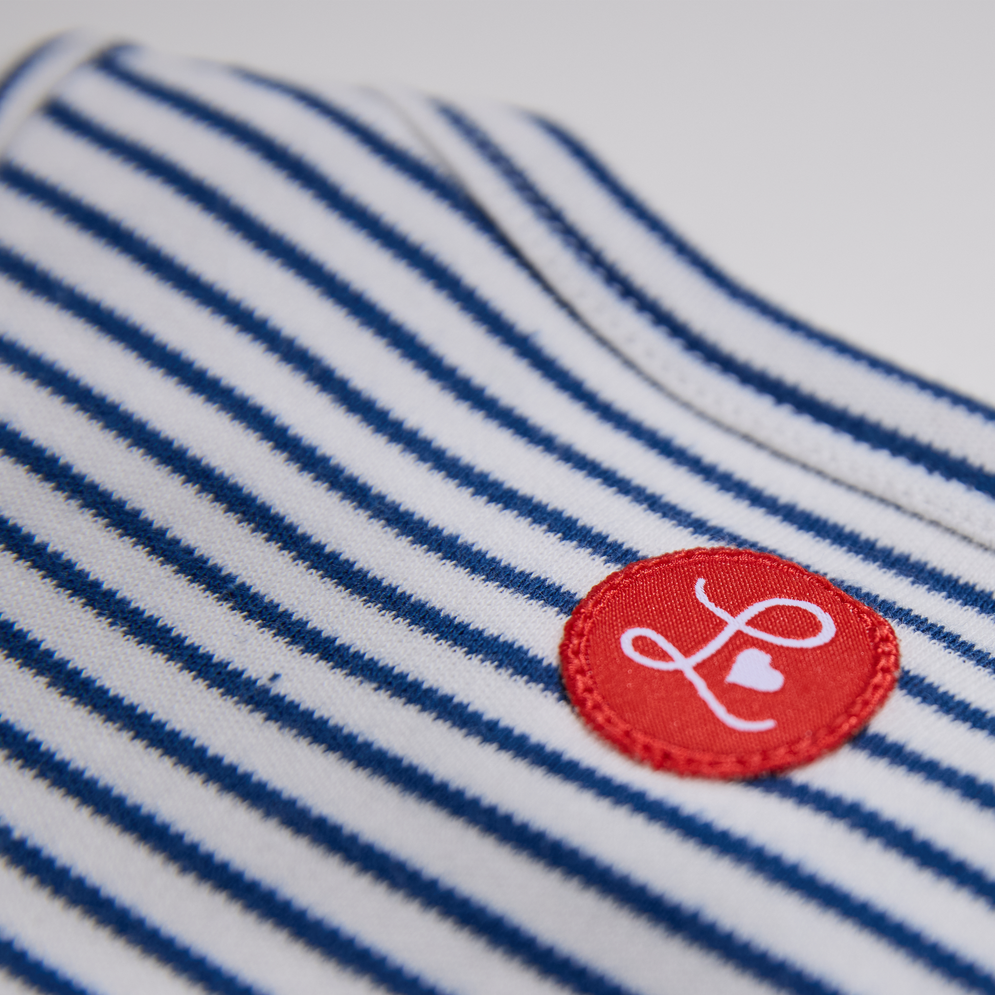 Gestreifter, blauer Babybody  für Jungen, Lululobster