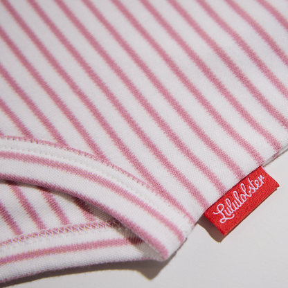 Gestreifter, rosafarbener Babybody für Mädchen, Lululobster