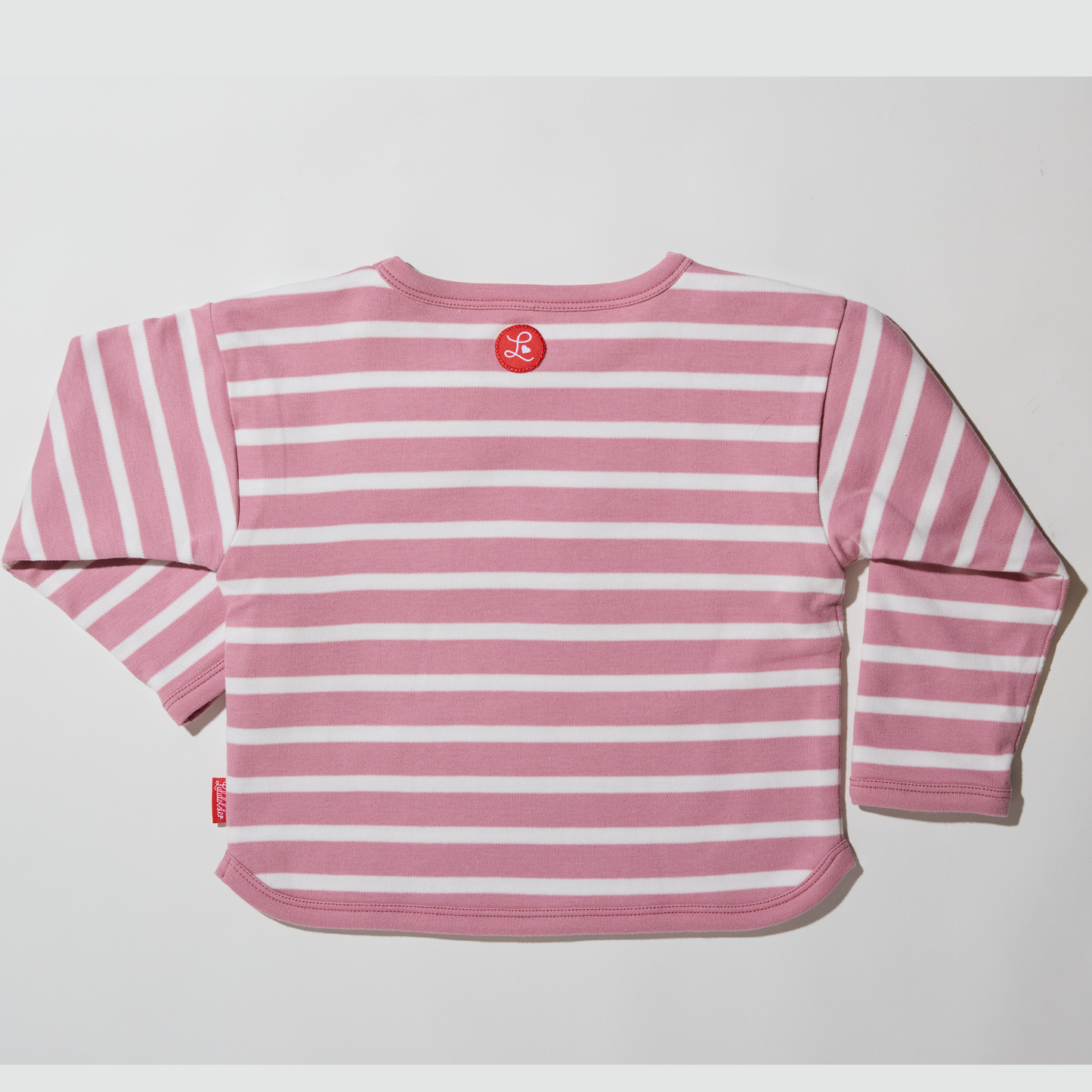 Langärmliges Kinder- T-Shirt im Marine- Stil aus gedoppelter Bio-Baumwolle