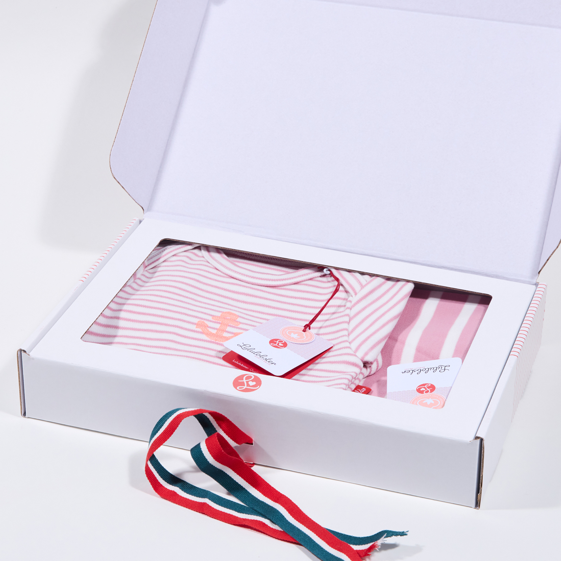 Baby-Geschenkset mit Babybody und Decke, Ankermotiv für Maedchen, Lululobster