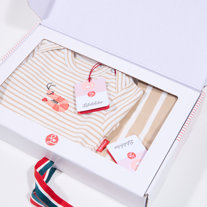 Baby-Geschenkset mit Babybody und Decke,Krabbenmotiv für unisex, Lululobster