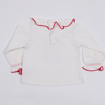 Langärmliges, T-Shirt für Mädchen mit  Stickmotiv Strauss-Lululobster