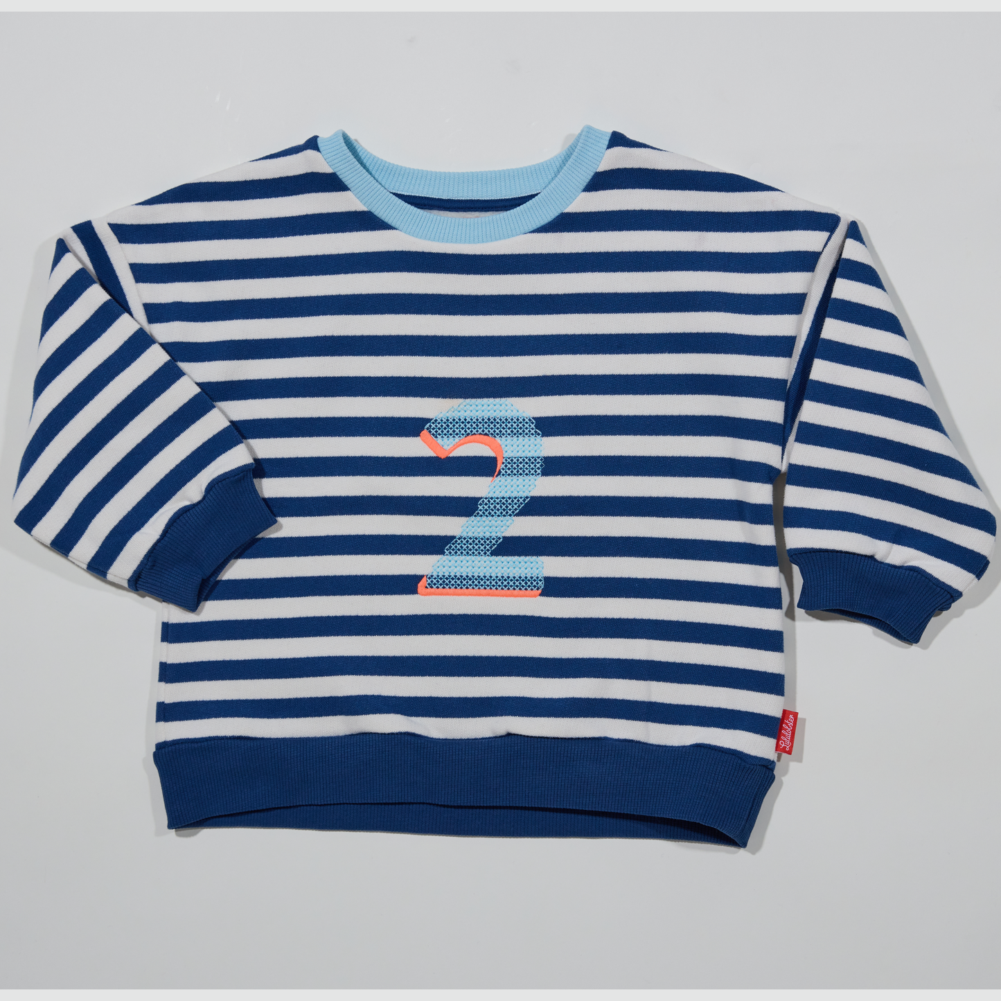 Gestreiftes, blaues Sweatshirt mit Geburtstagszahl für Jungen- Lululobster