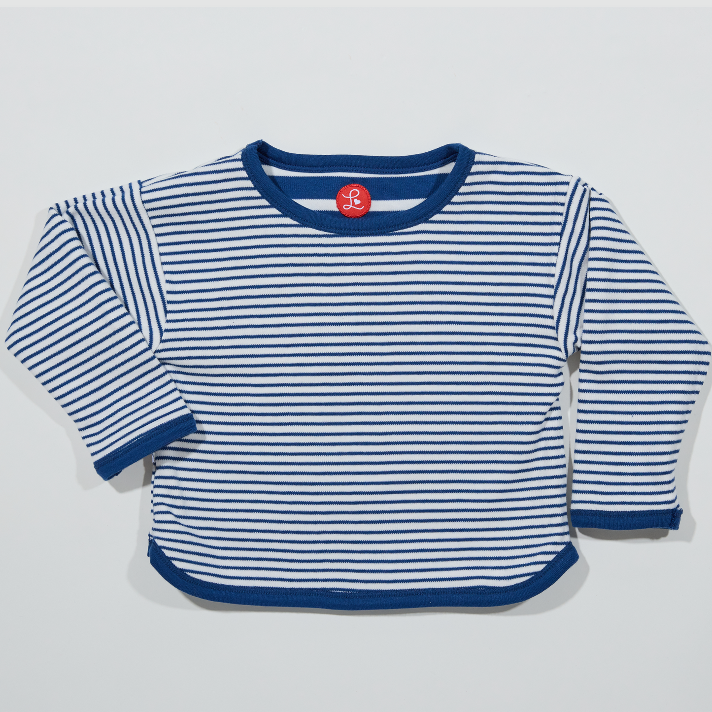 Gestreiftes, wendbares, blaues Langarmshirt für Jungen- Lululobster
